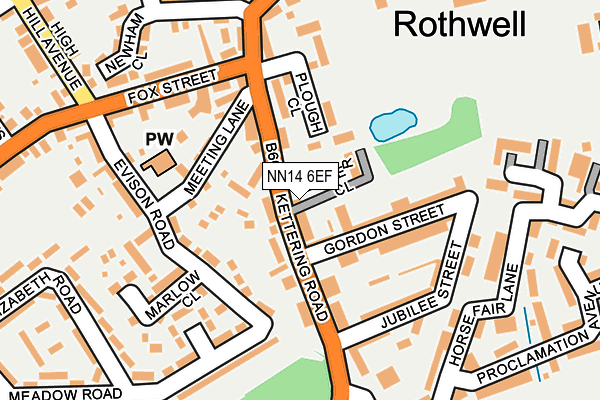 NN14 6EF map - OS OpenMap – Local (Ordnance Survey)