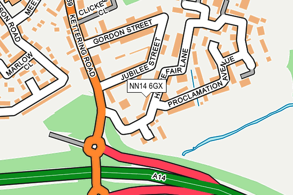 NN14 6GX map - OS OpenMap – Local (Ordnance Survey)