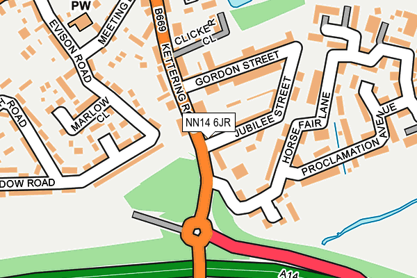 NN14 6JR map - OS OpenMap – Local (Ordnance Survey)
