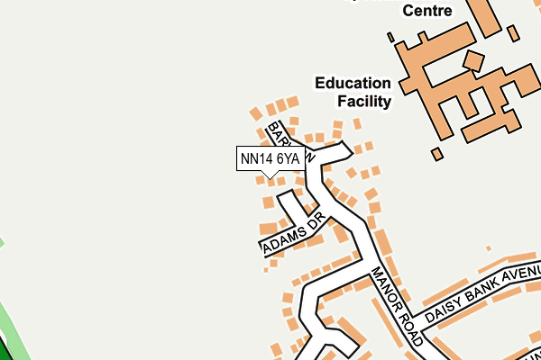 NN14 6YA map - OS OpenMap – Local (Ordnance Survey)