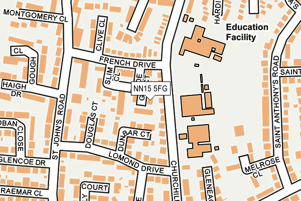 NN15 5FG map - OS OpenMap – Local (Ordnance Survey) NN15 5FG map - OS OpenMap – Local (Ordnance Survey)