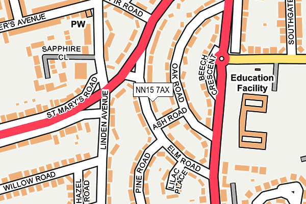 NN15 7AX map - OS OpenMap – Local (Ordnance Survey) NN15 7AX map - OS OpenMap – Local (Ordnance Survey)