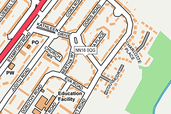 NN16 0QG map - OS OpenMap – Local (Ordnance Survey) NN16 0QG map - OS OpenMap – Local (Ordnance Survey)