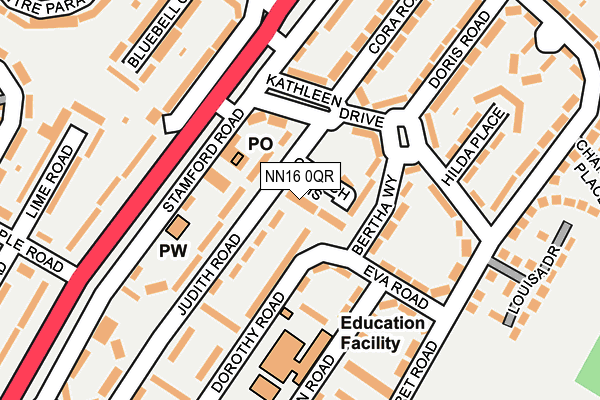 NN16 0QR map - OS OpenMap – Local (Ordnance Survey) NN16 0QR map - OS OpenMap – Local (Ordnance Survey)