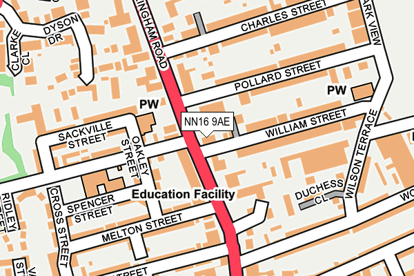 NN16 9AE map - OS OpenMap – Local (Ordnance Survey) NN16 9AE map - OS OpenMap – Local (Ordnance Survey)