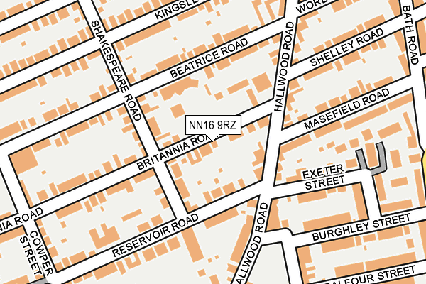 NN16 9RZ map - OS OpenMap – Local (Ordnance Survey)