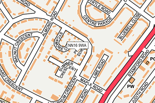 NN16 9WA map - OS OpenMap – Local (Ordnance Survey) NN16 9WA map - OS OpenMap – Local (Ordnance Survey)
