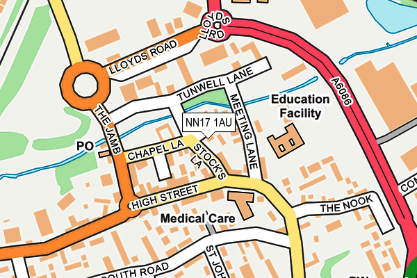 NN17 1AU map - OS OpenMap – Local (Ordnance Survey) NN17 1AU map - OS OpenMap – Local (Ordnance Survey)