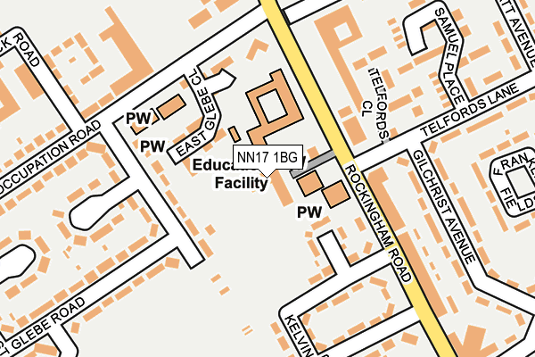 NN17 1BG map - OS OpenMap – Local (Ordnance Survey) NN17 1BG map - OS OpenMap – Local (Ordnance Survey)