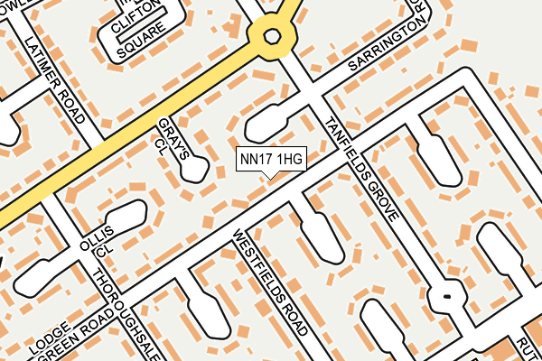 NN17 1HG map - OS OpenMap – Local (Ordnance Survey) NN17 1HG map - OS OpenMap – Local (Ordnance Survey)