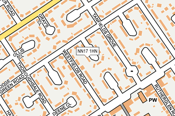 NN17 1HN map - OS OpenMap – Local (Ordnance Survey) NN17 1HN map - OS OpenMap – Local (Ordnance Survey)