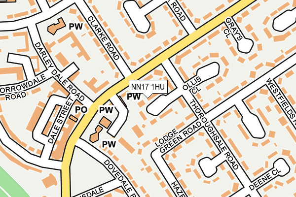 NN17 1HU map - OS OpenMap – Local (Ordnance Survey)