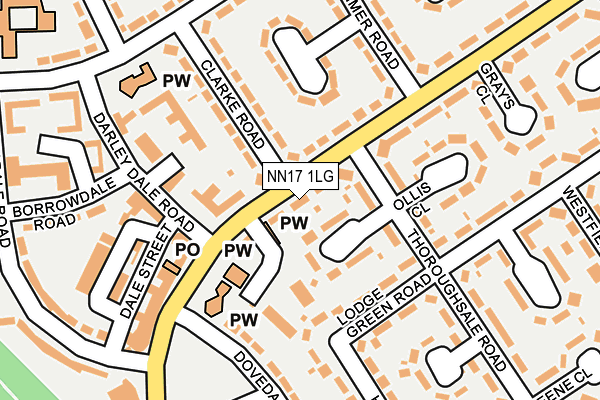 NN17 1LG map - OS OpenMap – Local (Ordnance Survey) NN17 1LG map - OS OpenMap – Local (Ordnance Survey)