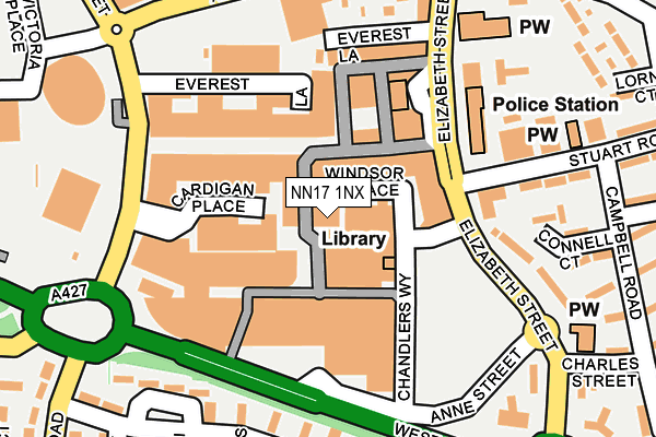 NN17 1NX map - OS OpenMap – Local (Ordnance Survey)