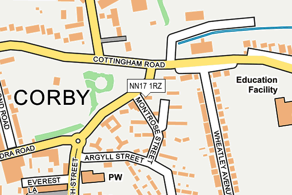 NN17 1RZ map - OS OpenMap – Local (Ordnance Survey) NN17 1RZ map - OS OpenMap – Local (Ordnance Survey)