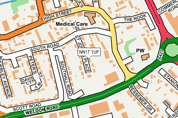 NN17 1UF map - OS OpenMap – Local (Ordnance Survey) NN17 1UF map - OS OpenMap – Local (Ordnance Survey)