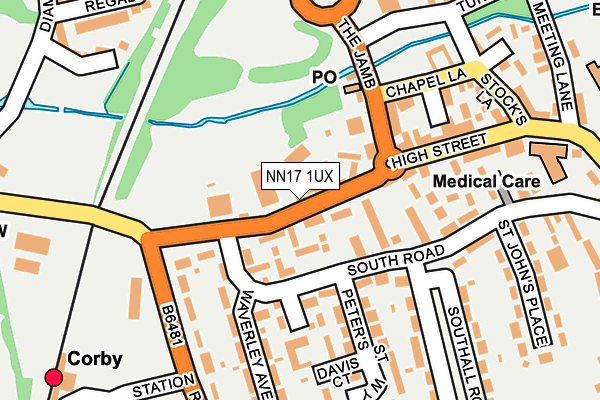 NN17 1UX map - OS OpenMap – Local (Ordnance Survey) NN17 1UX map - OS OpenMap – Local (Ordnance Survey)