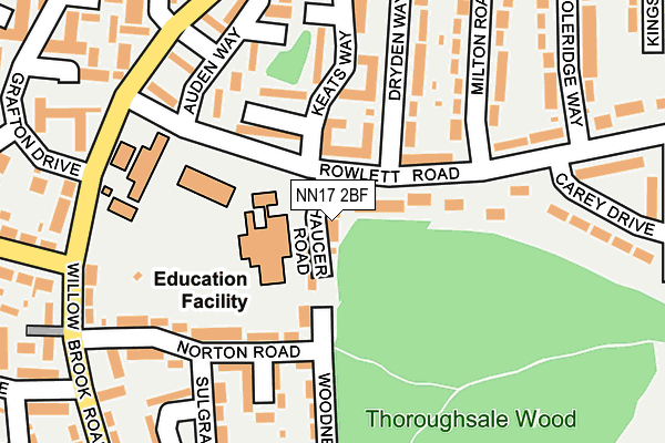 NN17 2BF map - OS OpenMap – Local (Ordnance Survey) NN17 2BF map - OS OpenMap – Local (Ordnance Survey)