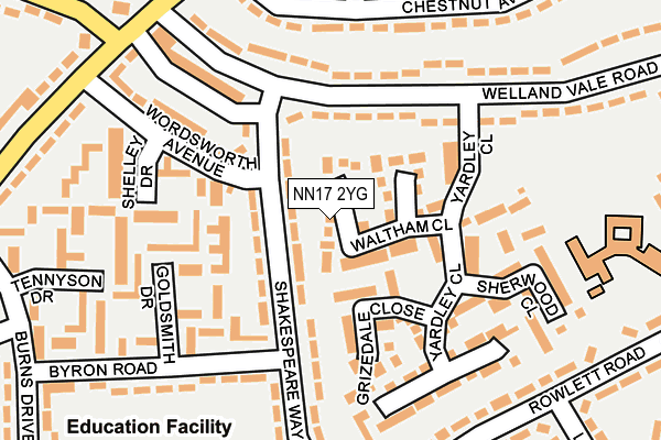 NN17 2YG map - OS OpenMap – Local (Ordnance Survey)