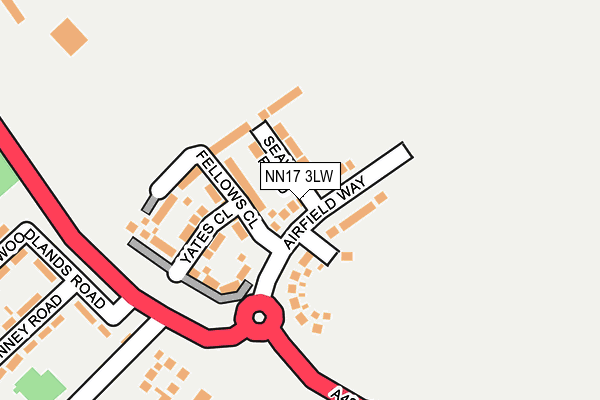 NN17 3LW map - OS OpenMap – Local (Ordnance Survey) NN17 3LW map - OS OpenMap – Local (Ordnance Survey)
