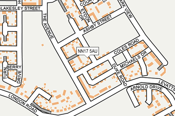 NN17 5AU map - OS OpenMap – Local (Ordnance Survey) NN17 5AU map - OS OpenMap – Local (Ordnance Survey)