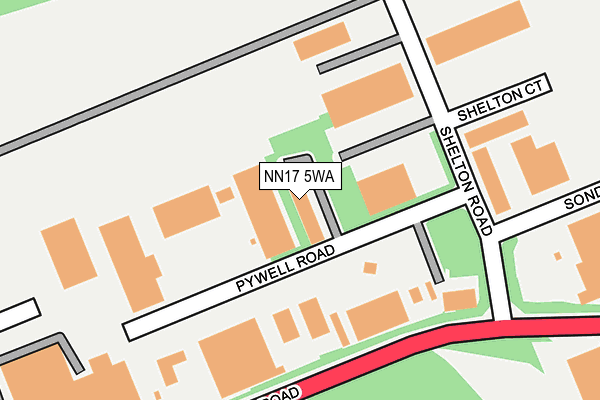 NN17 5WA map - OS OpenMap – Local (Ordnance Survey) NN17 5WA map - OS OpenMap – Local (Ordnance Survey)