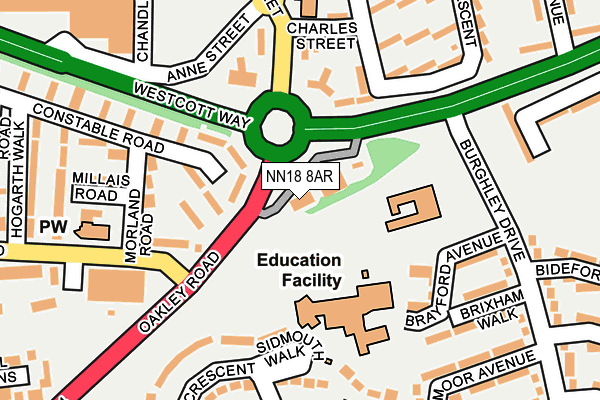 NN18 8AR map - OS OpenMap – Local (Ordnance Survey) NN18 8AR map - OS OpenMap – Local (Ordnance Survey)