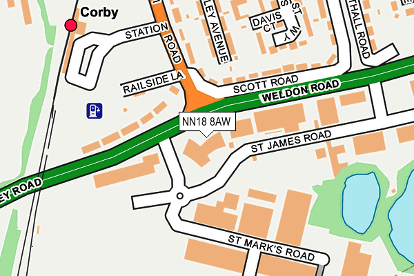 NN18 8AW map - OS OpenMap – Local (Ordnance Survey) NN18 8AW map - OS OpenMap – Local (Ordnance Survey)