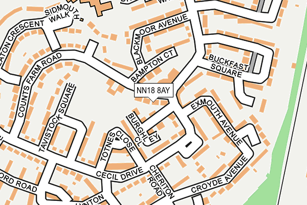 NN18 8AY map - OS OpenMap – Local (Ordnance Survey) NN18 8AY map - OS OpenMap – Local (Ordnance Survey)