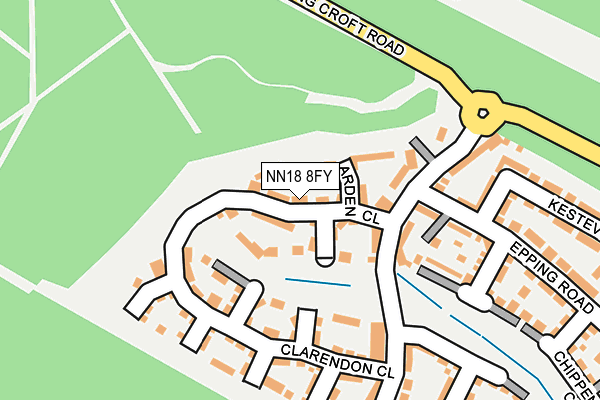 NN18 8FY map - OS OpenMap – Local (Ordnance Survey) NN18 8FY map - OS OpenMap – Local (Ordnance Survey)