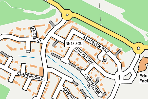 NN18 8GU map - OS OpenMap – Local (Ordnance Survey) NN18 8GU map - OS OpenMap – Local (Ordnance Survey)