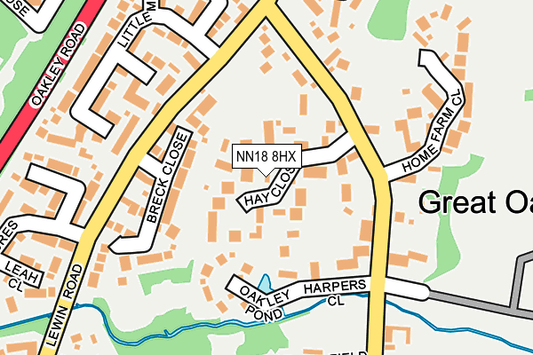 NN18 8HX map - OS OpenMap – Local (Ordnance Survey) NN18 8HX map - OS OpenMap – Local (Ordnance Survey)