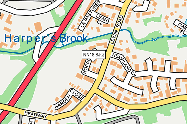 NN18 8JQ map - OS OpenMap – Local (Ordnance Survey) NN18 8JQ map - OS OpenMap – Local (Ordnance Survey)