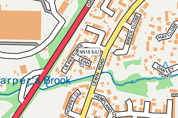NN18 8JU map - OS OpenMap – Local (Ordnance Survey)