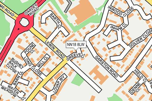 NN18 8LW map - OS OpenMap – Local (Ordnance Survey) NN18 8LW map - OS OpenMap – Local (Ordnance Survey)