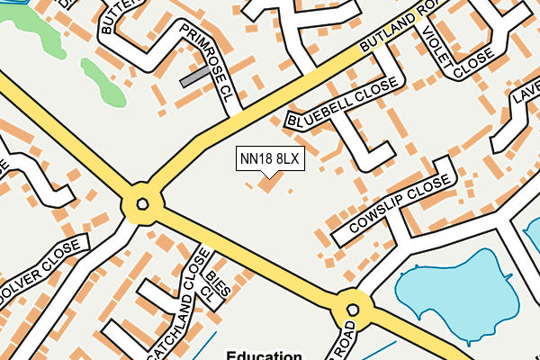 NN18 8LX map - OS OpenMap – Local (Ordnance Survey) NN18 8LX map - OS OpenMap – Local (Ordnance Survey)