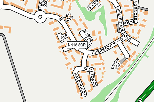 NN18 8QR map - OS OpenMap – Local (Ordnance Survey) NN18 8QR map - OS OpenMap – Local (Ordnance Survey)