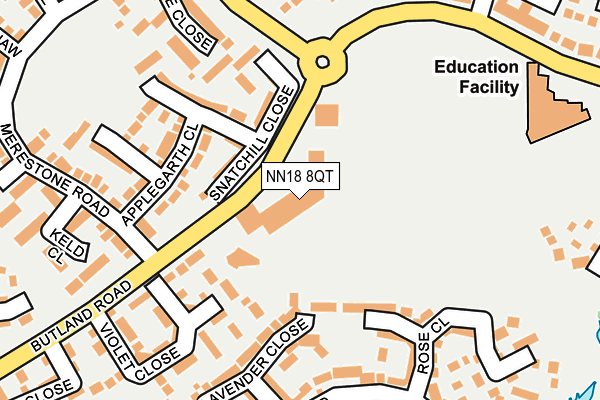 NN18 8QT map - OS OpenMap – Local (Ordnance Survey) NN18 8QT map - OS OpenMap – Local (Ordnance Survey)