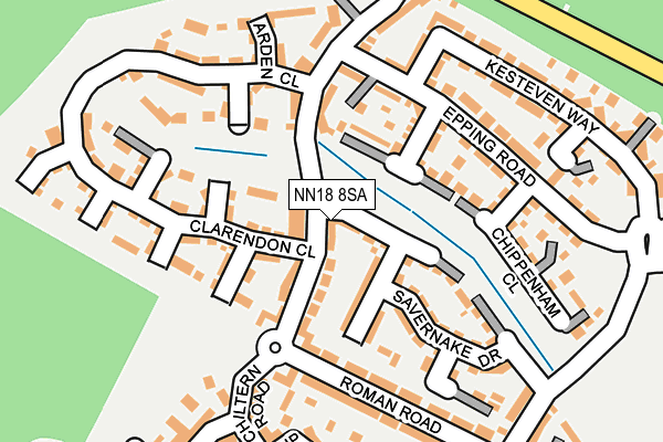 NN18 8SA map - OS OpenMap – Local (Ordnance Survey) NN18 8SA map - OS OpenMap – Local (Ordnance Survey)