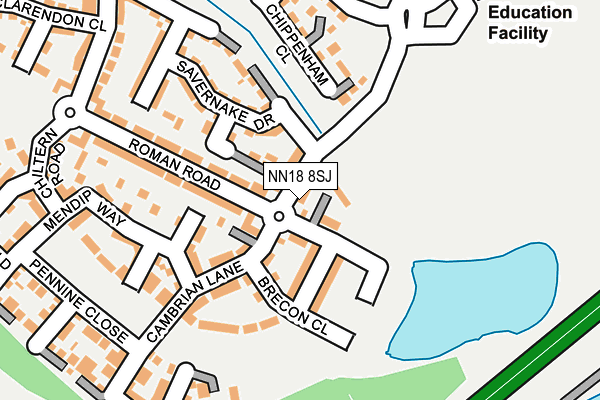 NN18 8SJ map - OS OpenMap – Local (Ordnance Survey) NN18 8SJ map - OS OpenMap – Local (Ordnance Survey)