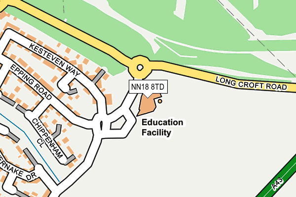 NN18 8TD map - OS OpenMap – Local (Ordnance Survey) NN18 8TD map - OS OpenMap – Local (Ordnance Survey)