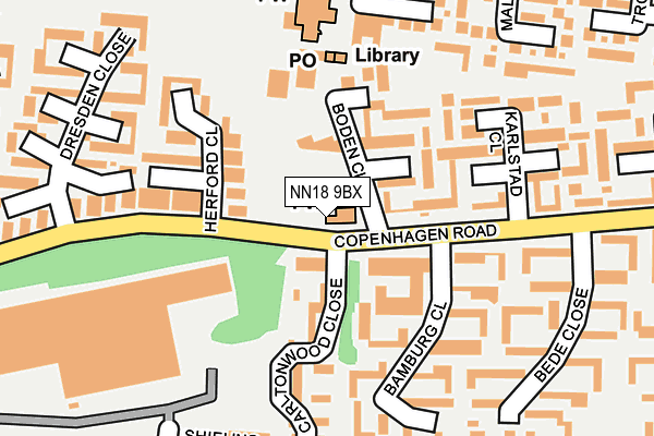 NN18 9BX map - OS OpenMap – Local (Ordnance Survey) NN18 9BX map - OS OpenMap – Local (Ordnance Survey)