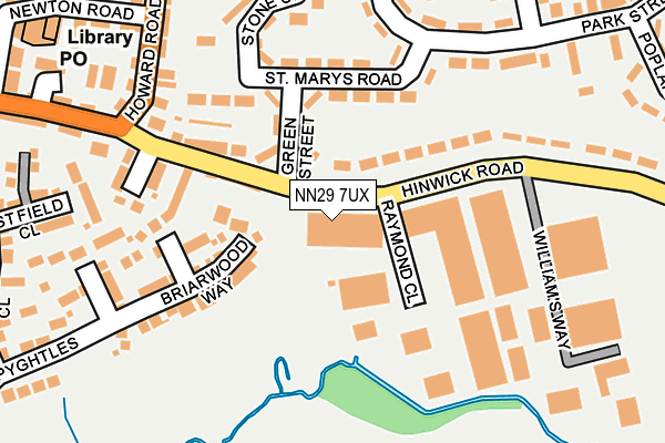 NN29 7UX map - OS OpenMap – Local (Ordnance Survey) NN29 7UX map - OS OpenMap – Local (Ordnance Survey)