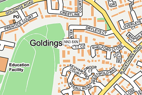 NN3 8XN map - OS OpenMap – Local (Ordnance Survey) NN3 8XN map - OS OpenMap – Local (Ordnance Survey)