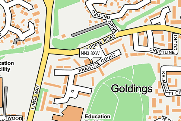 NN3 8XW map - OS OpenMap – Local (Ordnance Survey) NN3 8XW map - OS OpenMap – Local (Ordnance Survey)