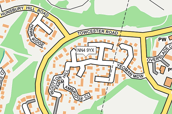NN4 9YX map - OS OpenMap – Local (Ordnance Survey) NN4 9YX map - OS OpenMap – Local (Ordnance Survey)