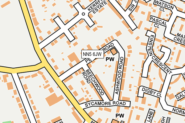 NN5 6JW map - OS OpenMap – Local (Ordnance Survey)