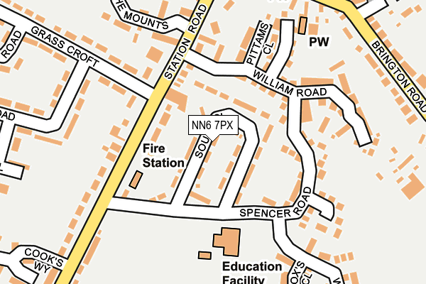 NN6 7PX map - OS OpenMap – Local (Ordnance Survey) NN6 7PX map - OS OpenMap – Local (Ordnance Survey)