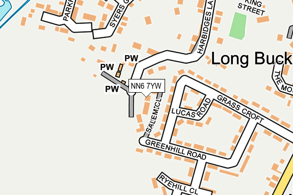 NN6 7YW map - OS OpenMap – Local (Ordnance Survey) NN6 7YW map - OS OpenMap – Local (Ordnance Survey)