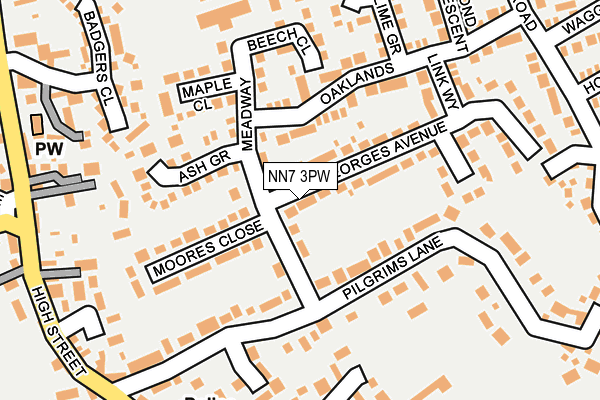 NN7 3PW map - OS OpenMap – Local (Ordnance Survey) NN7 3PW map - OS OpenMap – Local (Ordnance Survey)